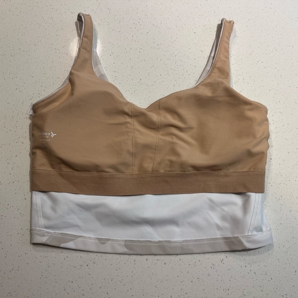Old Navy | Light Support PowerSoft Longline Sports Bra | Cream Camo | Medium - Picture 3 of 6
